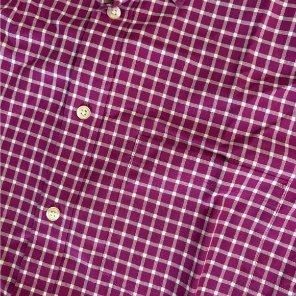 Charles Tyrwhitt Men's L Pink Button Up Polo Checkered Shirt - Picture 3 of 6
